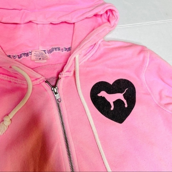 PINK Victoria’s Secret Logo Zip Hoodie Jacket - Picture 10 of 12